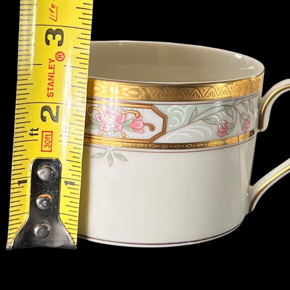 Vtg Mikasa Merrick Cup and Saucer Set Of 2 L5517 Floral Gold Trim Japan - Picture 10 of 12